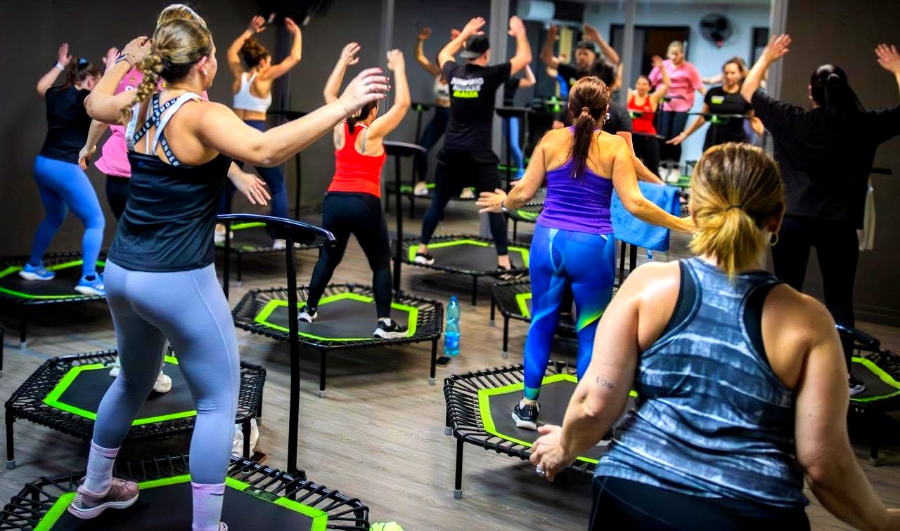 Jumping Fitness class at Vybe Studios